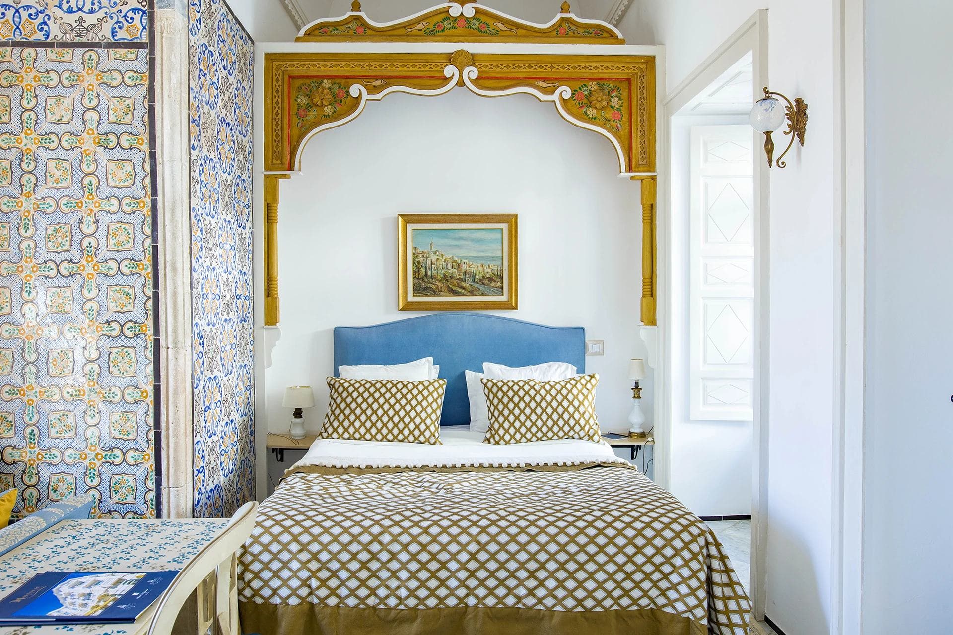 Ornate bedroom suite at Dar Turki